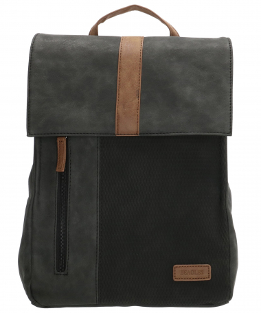 lederlook rugzak bruine details