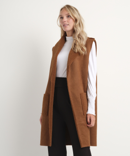 Zwarte lange gilet dames online