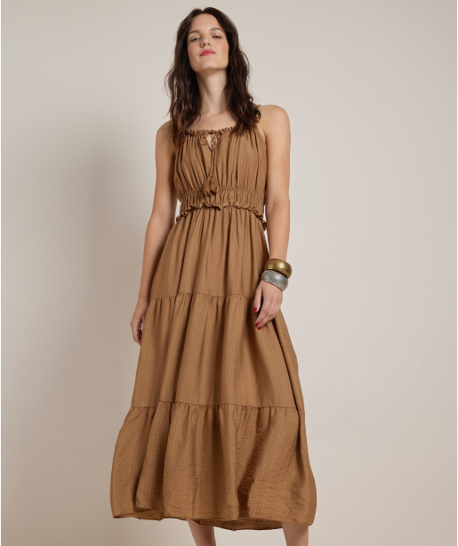 lange jurk met ruche