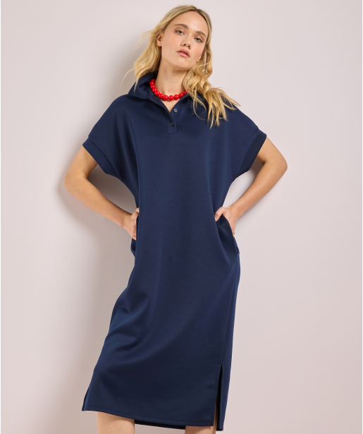 lange jurk met polo kraag