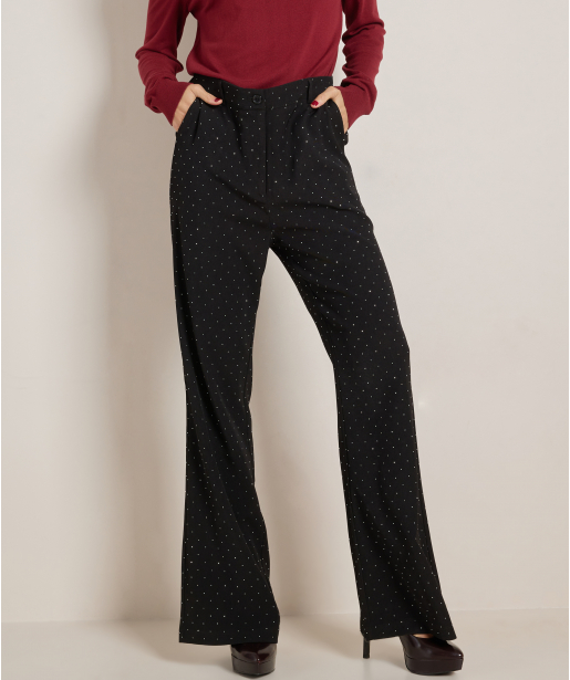 flared fit broek glitterstuds