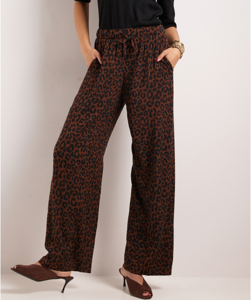 wide fit broek met print