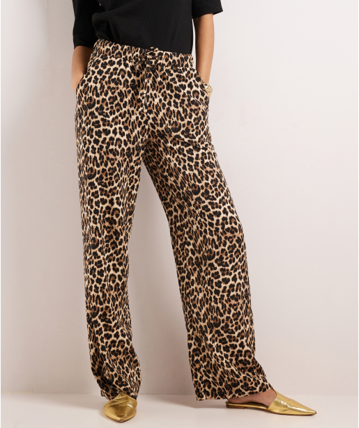 wide fit broek met print