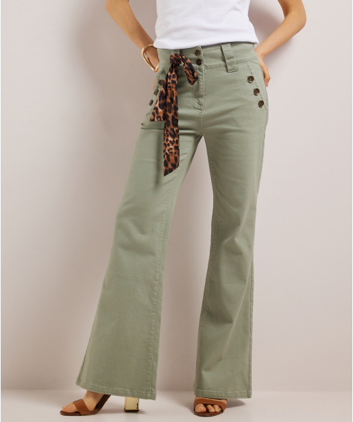 wide fit twill jeans knopen