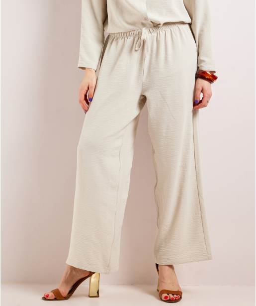 wide fit broek uni met koordje