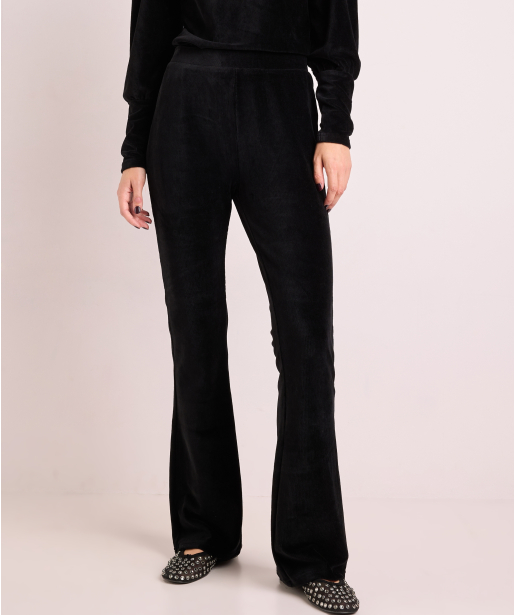rib velvet flared fit broek