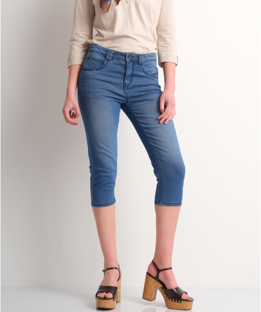 soft stretch capri jeans (mid)