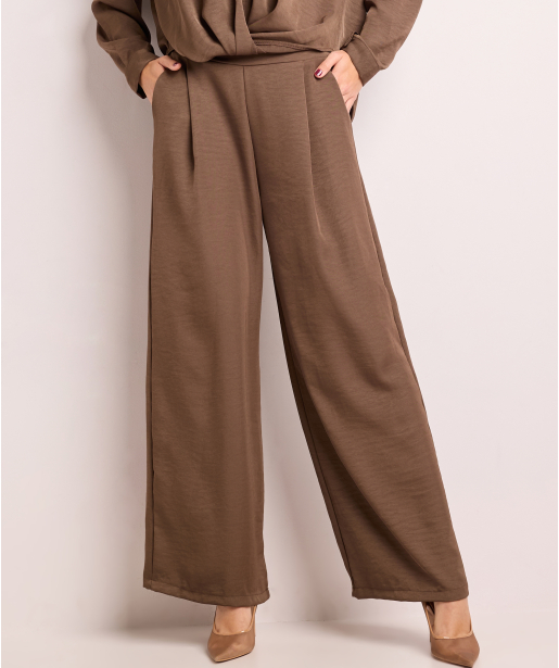 wide fit broek met plooien
