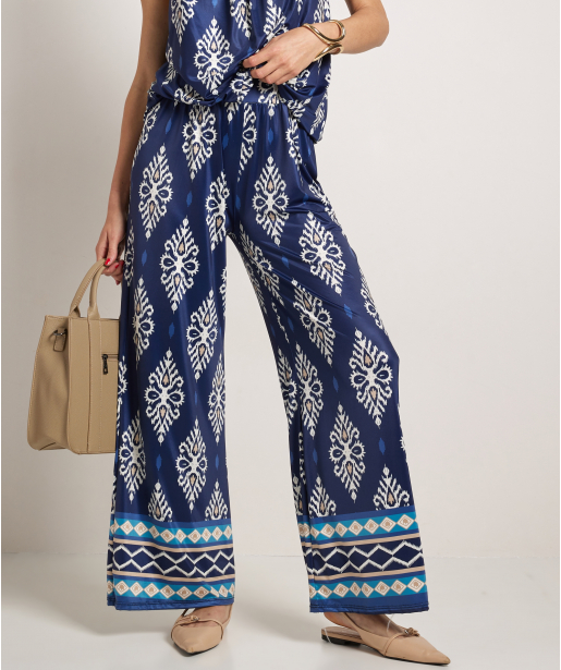 wide fit broek klassieke print