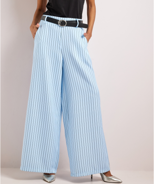 wijde broek strepen met riem