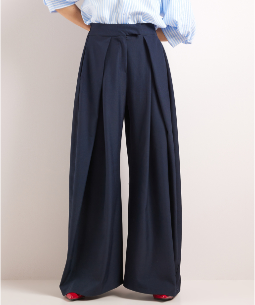 wijde broek met plooien