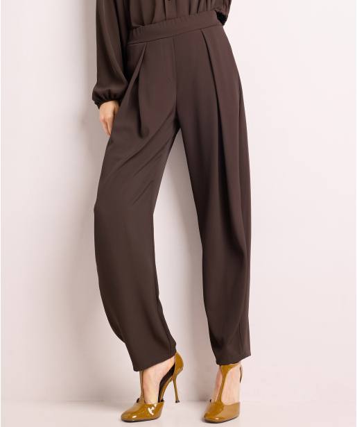 balloon fit broek met plooien