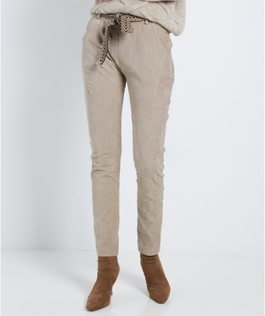 stretch broek met riem