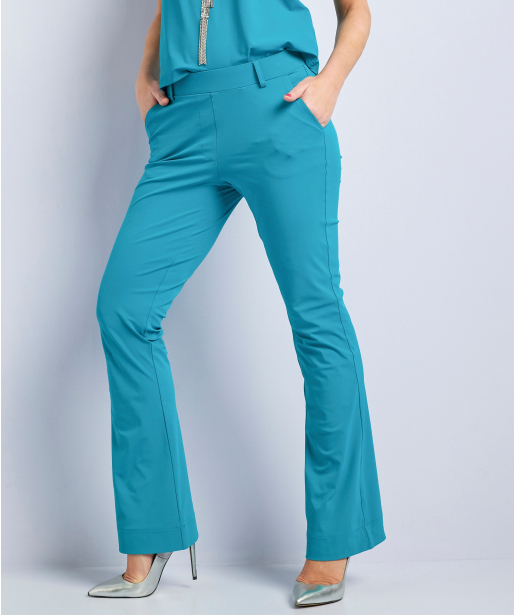 flared fit broek travelstof