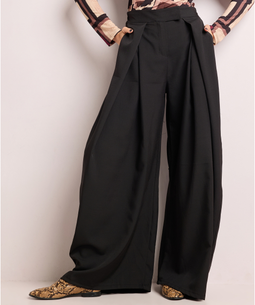 wijde pantalon met plooien
