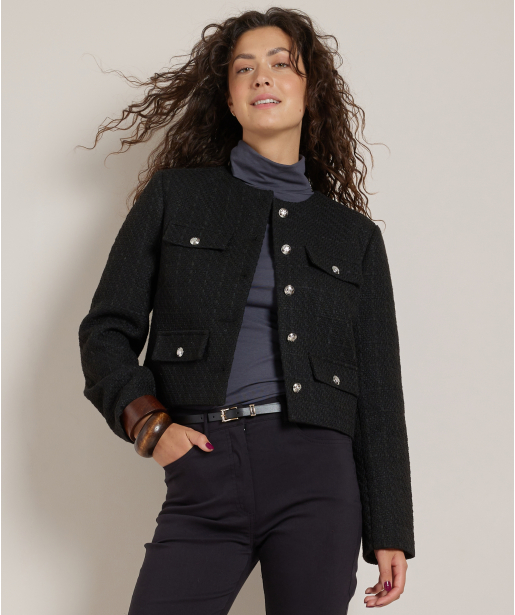 tweed jasje kort met knopen