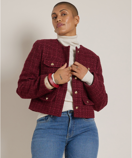 tweed jasje kort met knopen