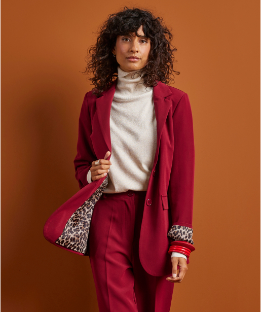 uni blazer panterprint voering