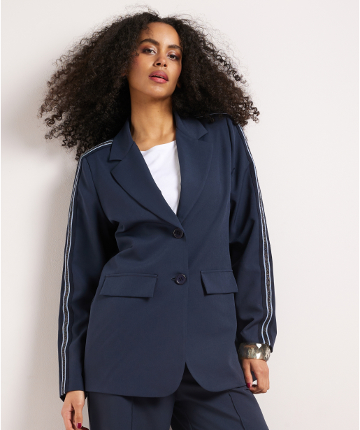 blazer met glitterstreep