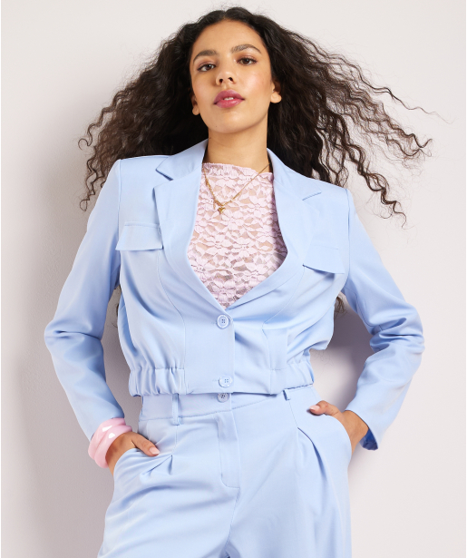 korte blazer met elastiek