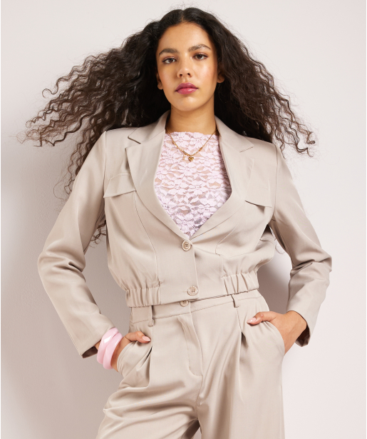 korte blazer met elastiek