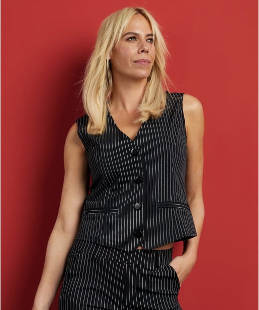 travelstof gilet pinstripe