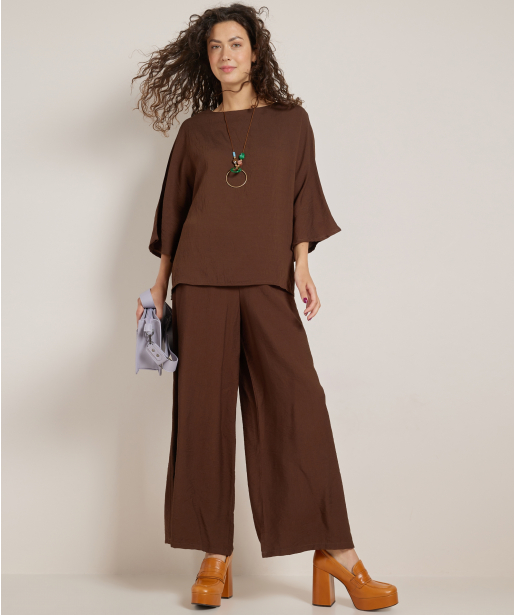 wide fit set: top met broek