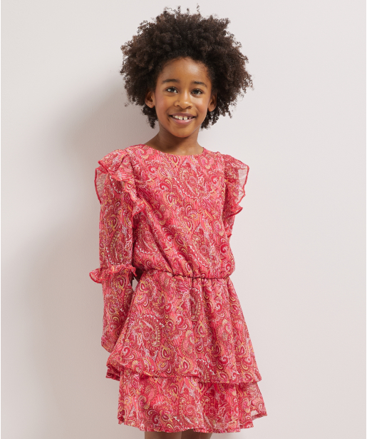 ruche jurkje chiffon