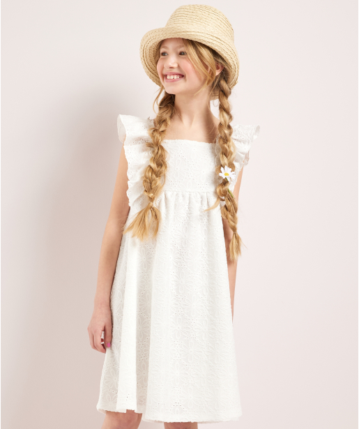 jurk met bloemen broderie