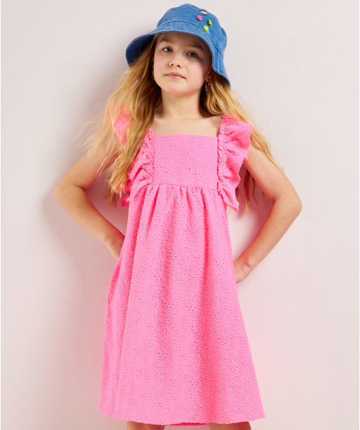 jurk met bloemen broderie
