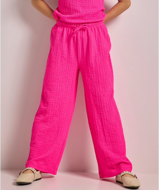 crinkle uni straight fit broek