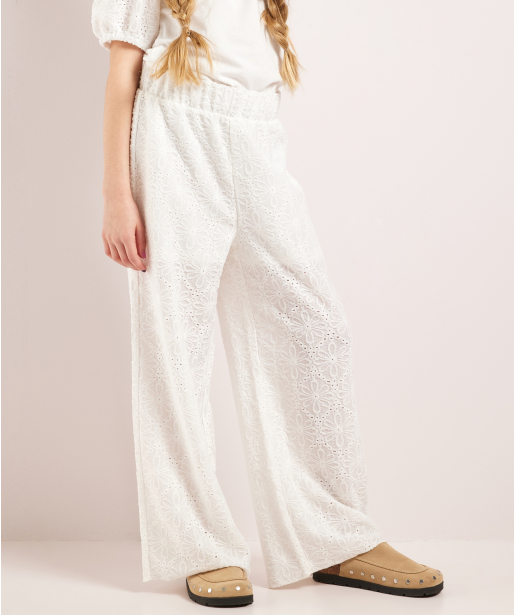 broek met bloemen broderie 