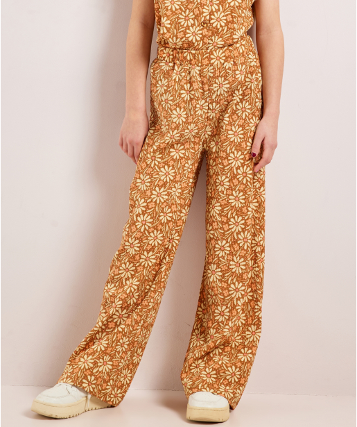 crinkle broek met bloemenprint