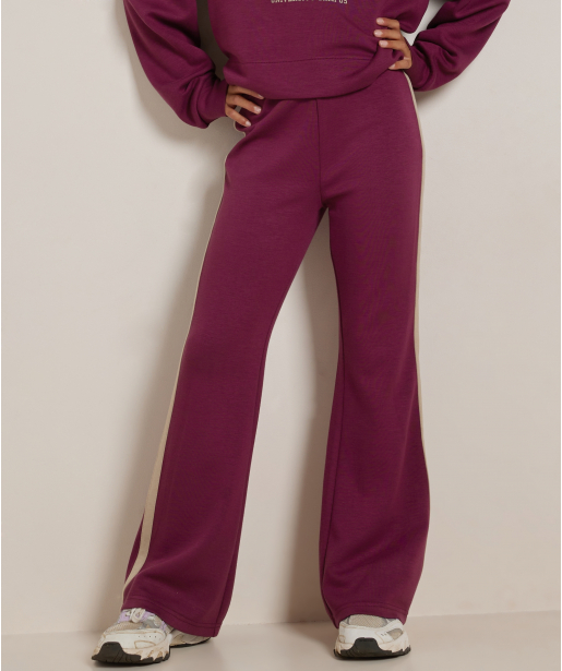 flared fit broek met streep