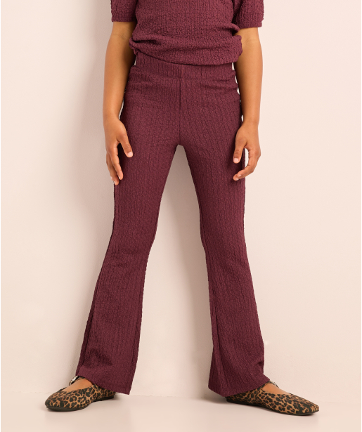 crinkle flared fit broek