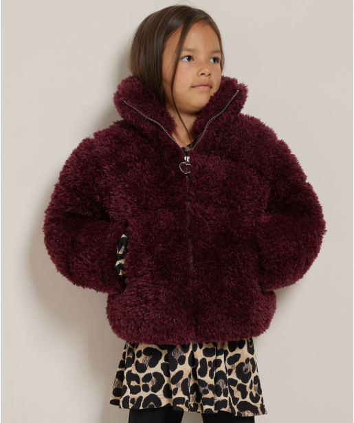 fake fur jas doorgestikt