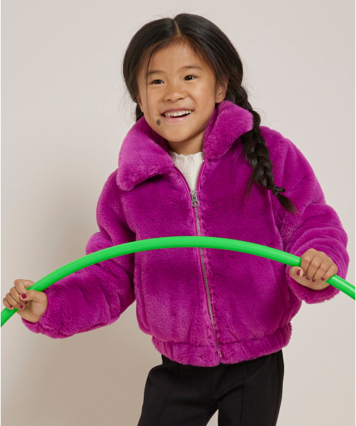 fake fur jas met kraag