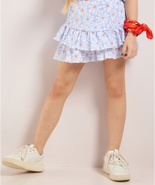 crinkle skort all-over print