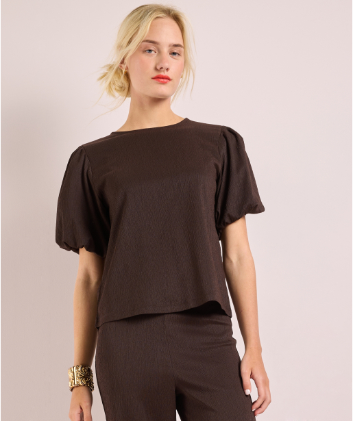 t-shirt met pofmouwen