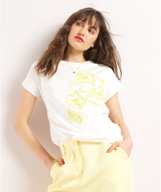 t-shirt met bloemen embroidery