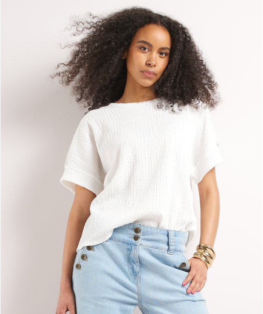 t-shirt met sierknopen