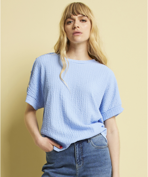 t-shirt met sierknopen 