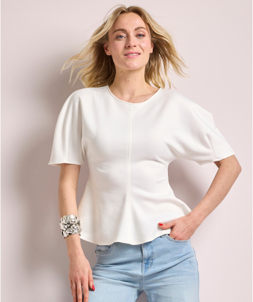 getailleerde t-shirt met korte mouw