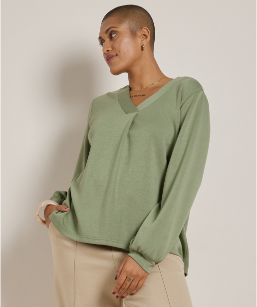 top met v-hals extra zacht