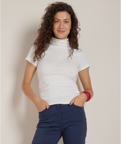 basic top met korte mouw en col