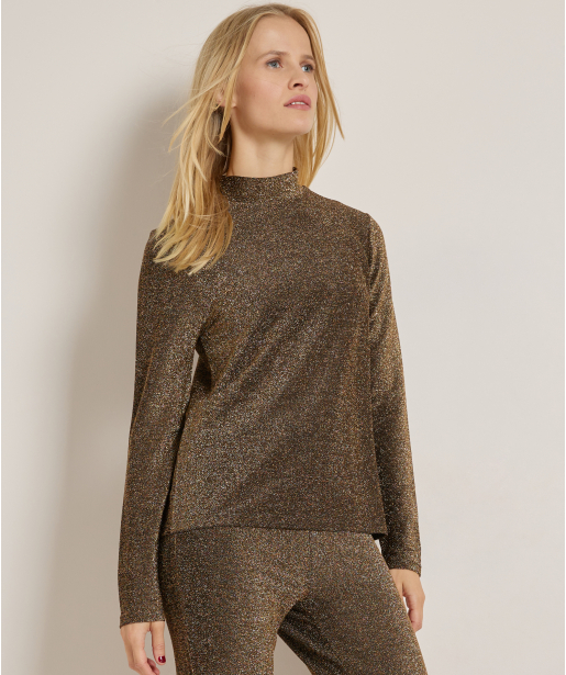 turtleneck top met glitters