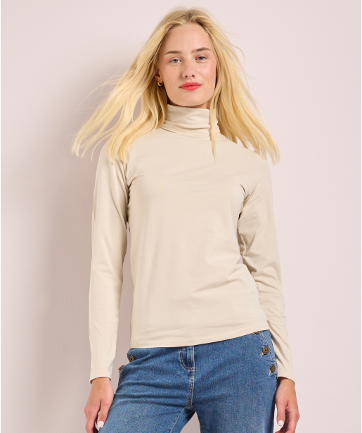 basic top met lange mouw en col