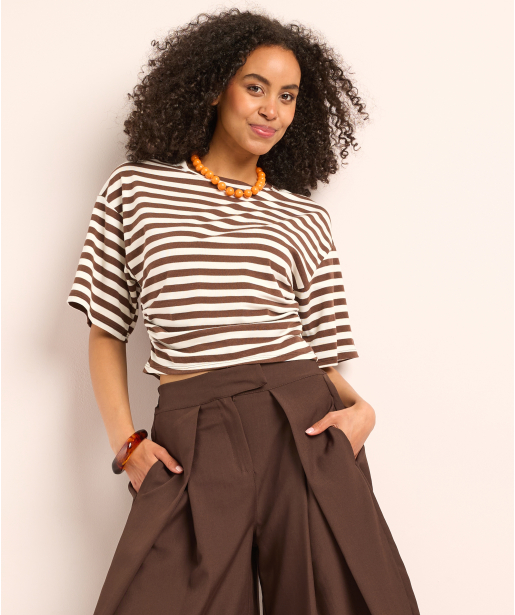 gestreept t-shirt met detail