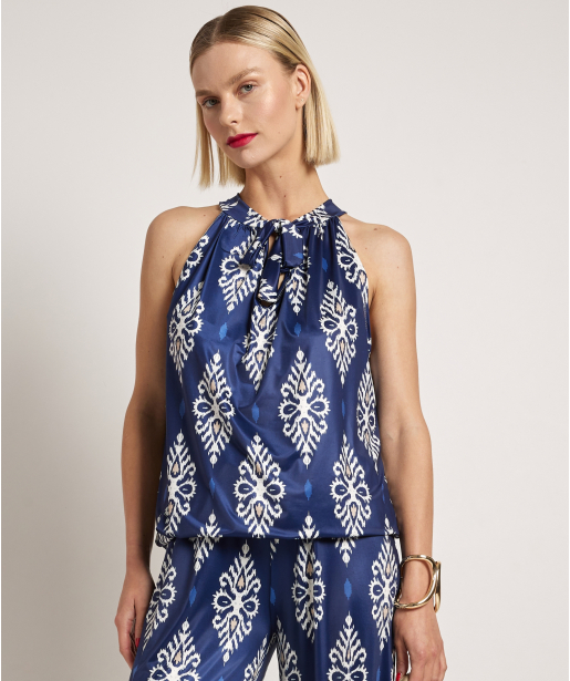 halter top met klassieke print