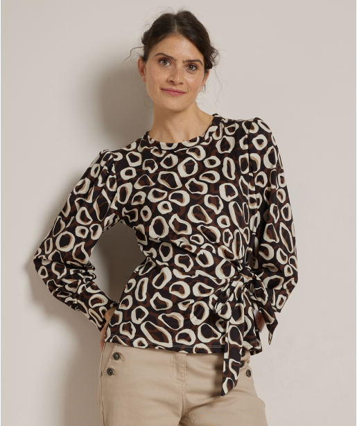 strik top met all-over print